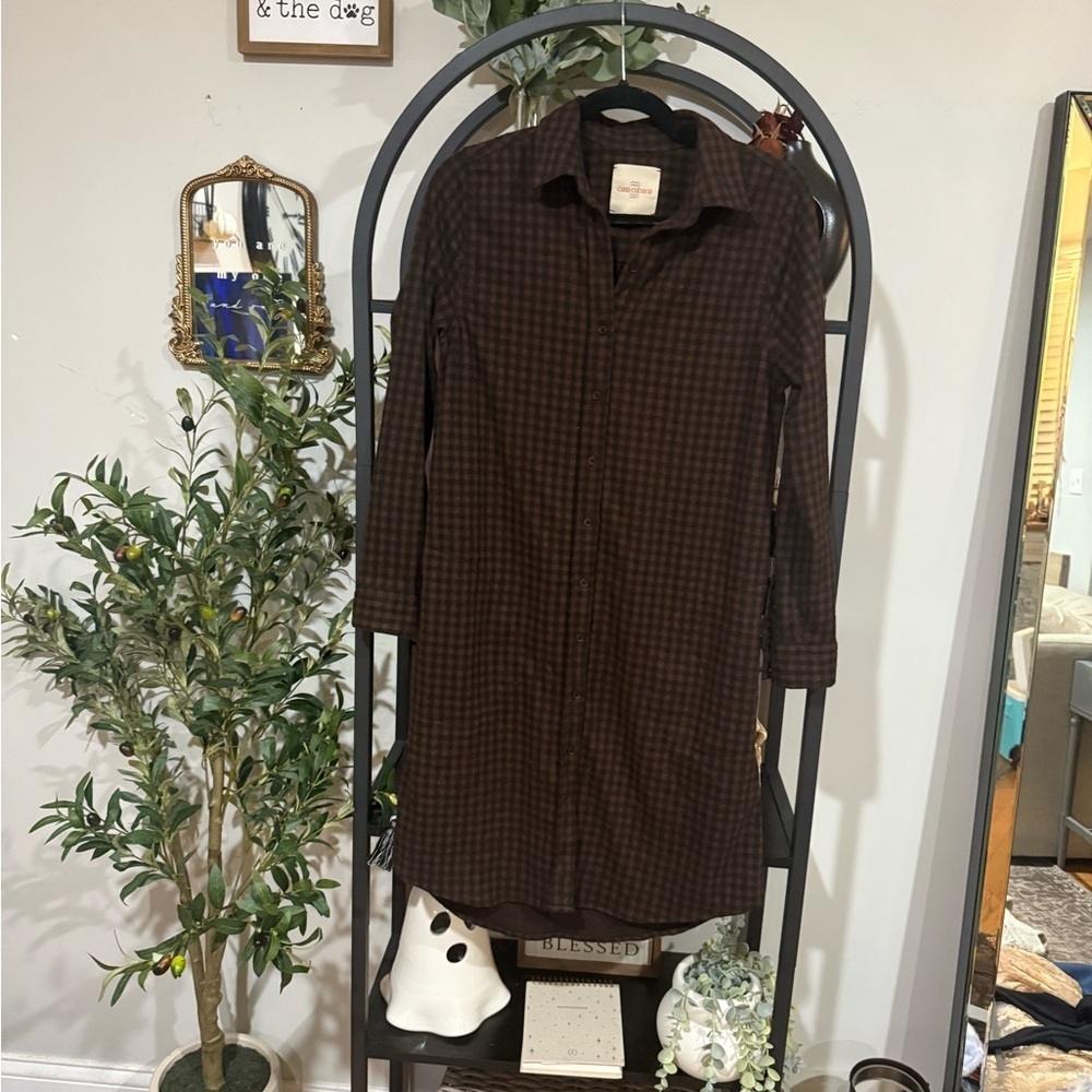 Casa Cabana Women's Brown Checkered Dress size small